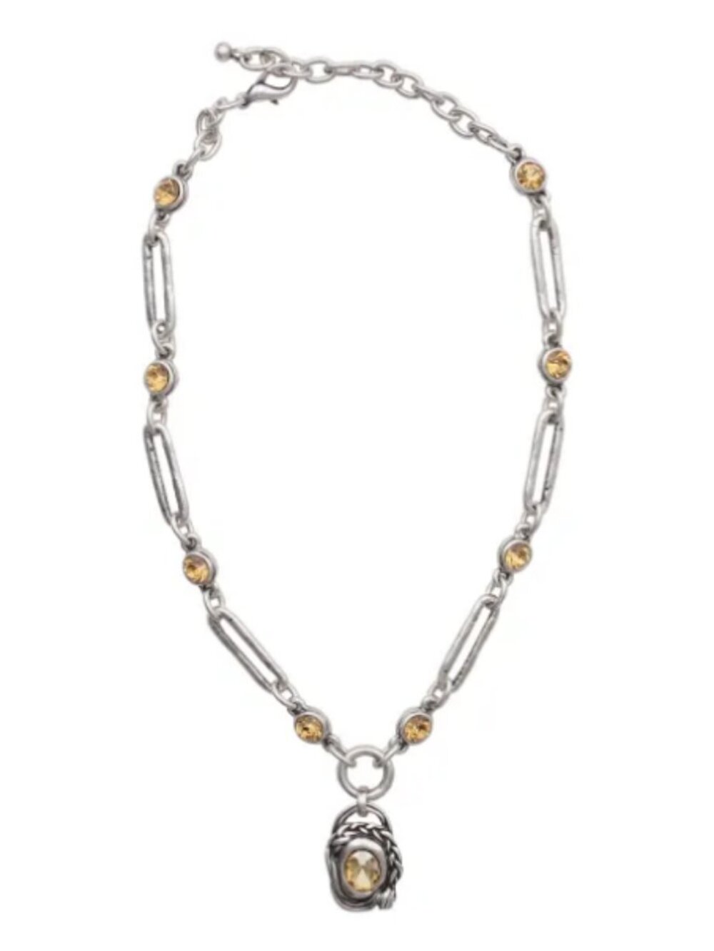 Chanour Handmade Crystal Pewter Necklace
